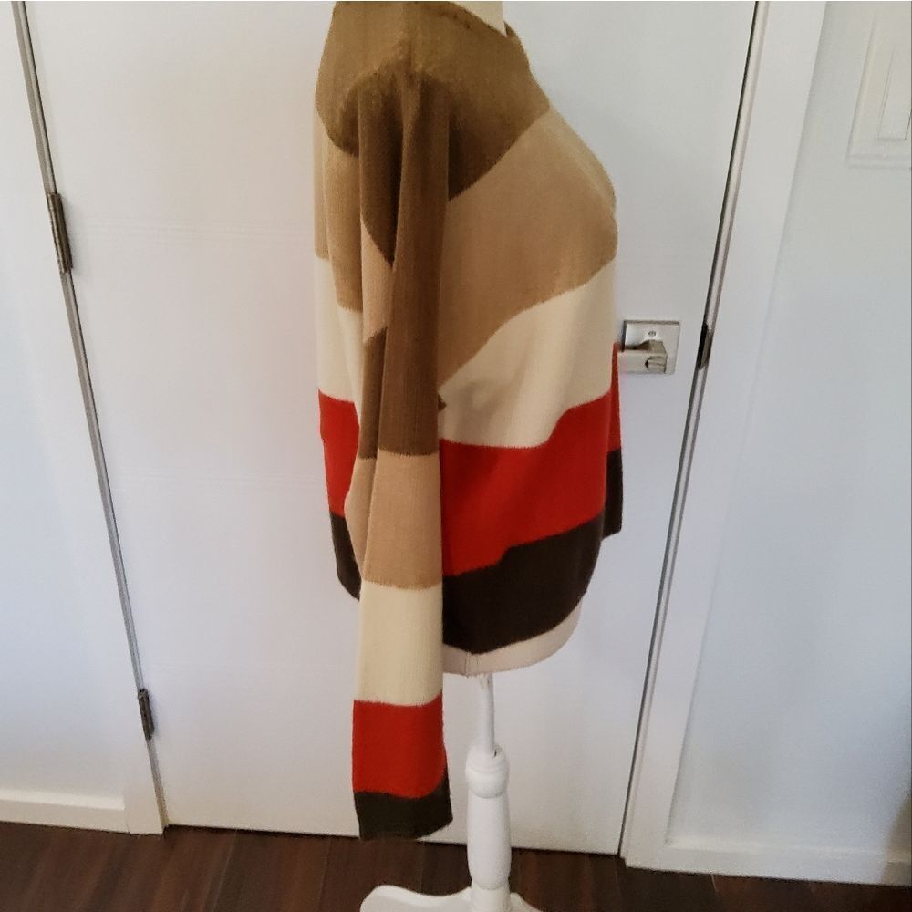 Olivaceous Color Block Wool Blend Knit Sweater Si… - image 3